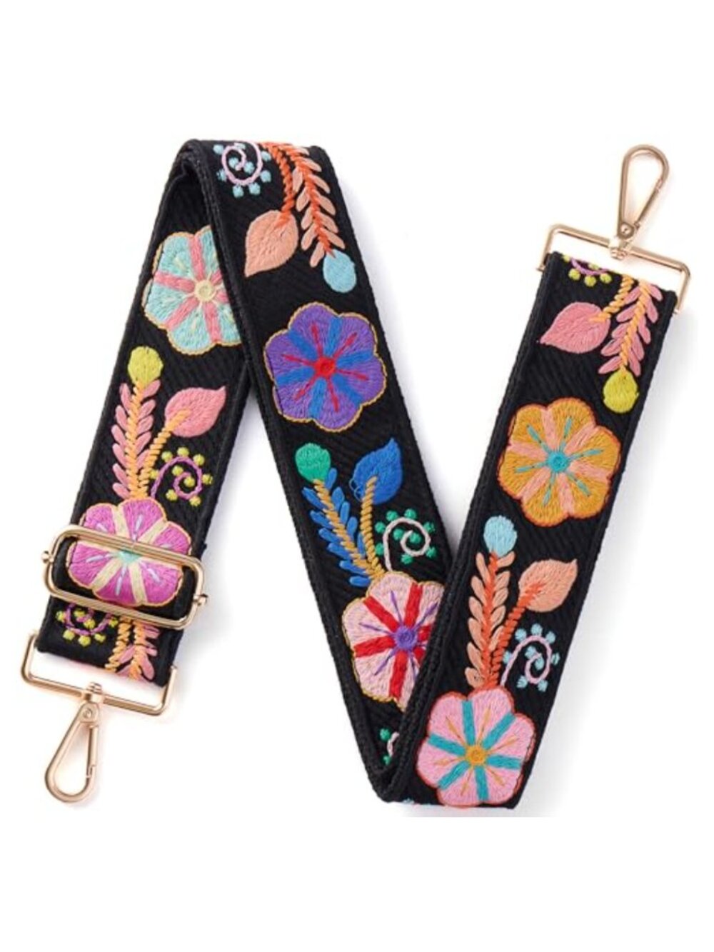 Wide Purse Strap Crossbody Embroidered Adjustable Replacement Bag Strap